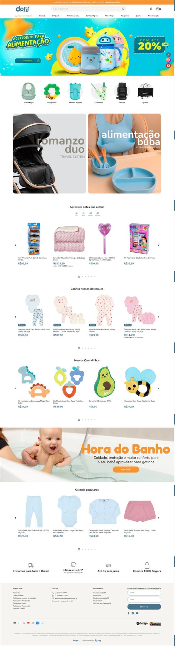 Site Doris Kids, criado por Angelo Garcia